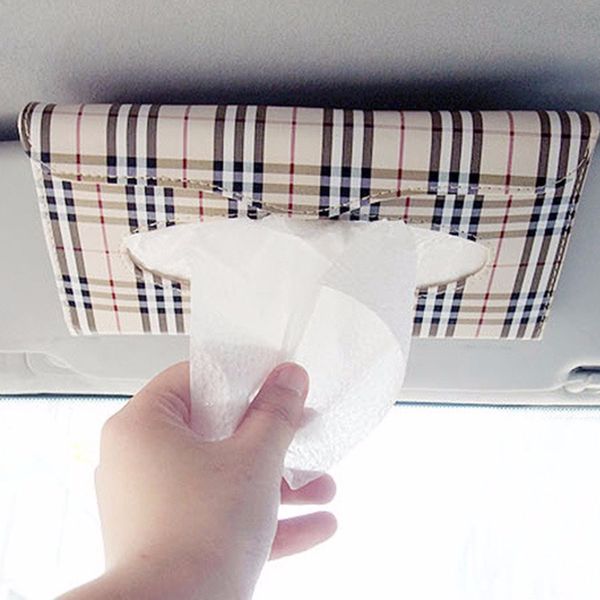 

wholesale-cars sun visor type removable tissue boxes slide cover napkin holder car tissue box tissue cover 99