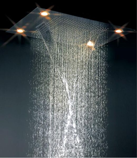 

800x600mm интеллектуальный роскошный потолочный ливневый душ термостатические выключатели со светодиодными лампами со сменным душем fashion
