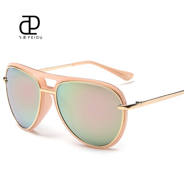 

wholesale-feidu 2016 classic sunglasses women oversized coating mirror driving sun glasses for women uv400 gafas feminino, White;black