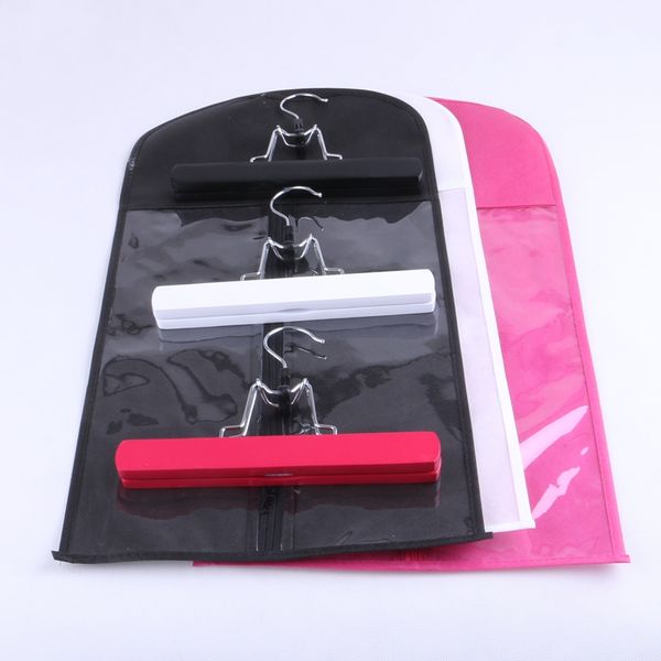 100pcs logo personalizzato colore nero estensione dei capelli borsa di imballaggio portaoggetti e gancio, supporti per parrucche, borsa per estensioni dei capelli