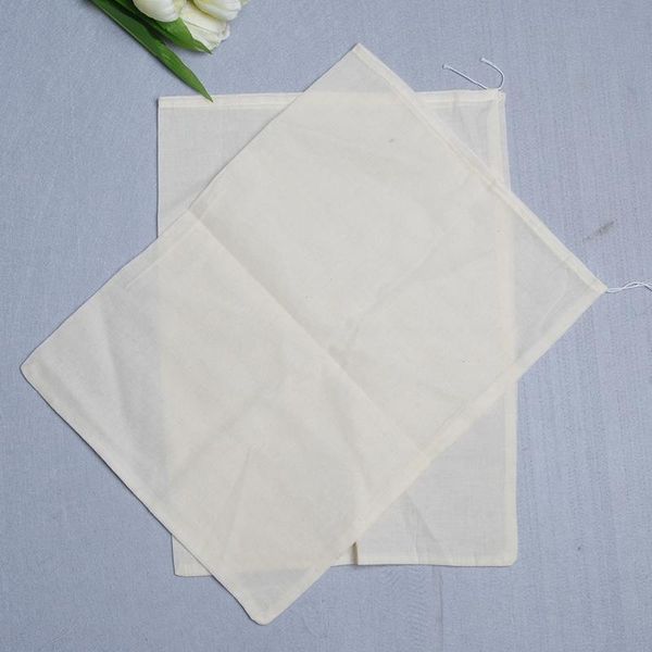 

10pcs/lot 30x40cm 60 density hand made cotton drawstring filter bag friedgunny bale (hessian cloth bag) water boil bag