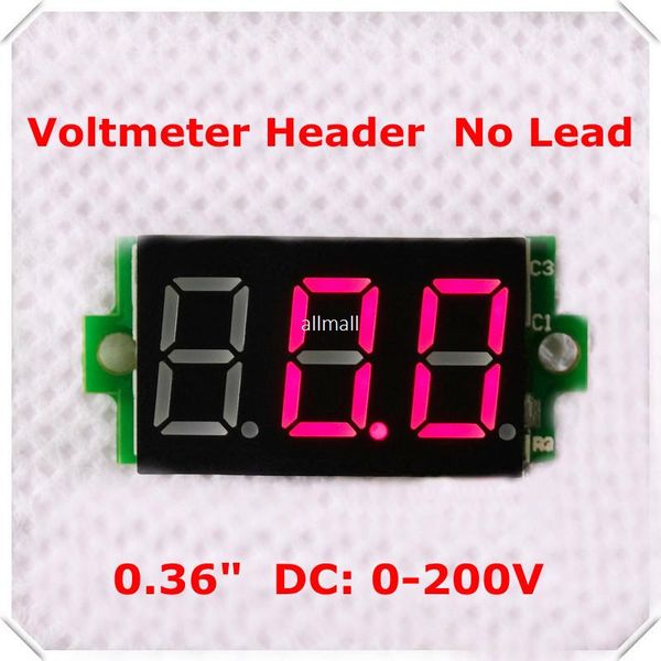 Freeshipping 100PCSlot 0-200V 0.36" Digital Voltmeter dc Lead-free 3 digit Voltage Panel Meter led Display