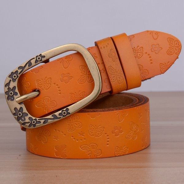 

wholesale- new vintage women belt cintos classic genuine leather anti-bronze star buckle waist strap belt lady waistband, Black;brown
