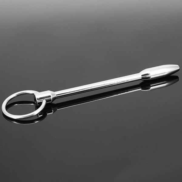 120 mm maschio in acciaio inossidabile suono uretrale allungamento stimolazione tallone dilatatore spina del pene con anello del rubinetto BDSM giocattolo del sesso