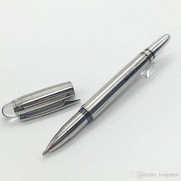 

luxury mt silver checker roller ball pen stationerys chool metal star crystal luxury pen with serial number, Blue;orange