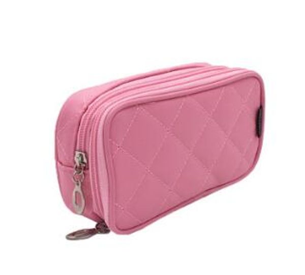 

leather quality sell wallet makeup purse pouch new bags fashion case purse wallets double handbag cosmetic bag zip cosmetic bags vmvda, Red;black