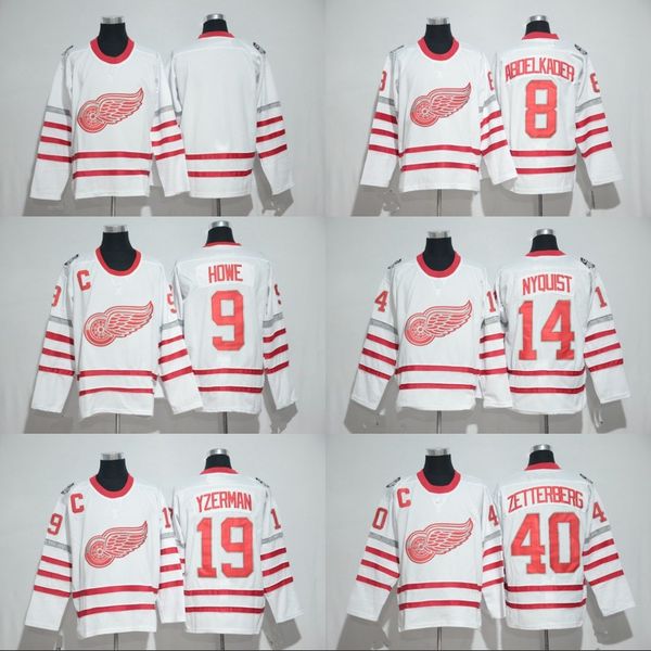 

#9 Gordie Howe Jersey 2017 Centennial Classic Detroit Red Wings 100 Anniversary 100% Patch Stitched Embroidery Logos Hockey Jerseys