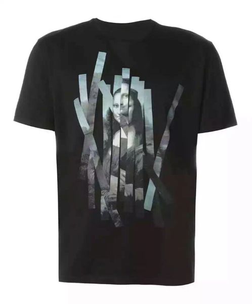 Erkek 100% Pamuk Kumaş Mona Lisa Erkekler T-Shirt Saf Renk Üst Giyim O-Boyun Spor Tee Gömlek Adam Yaz Hip Hop Tshirt