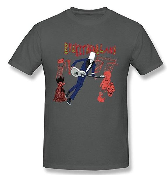 

men's buckethead empty space t-shirt, Gray;blue