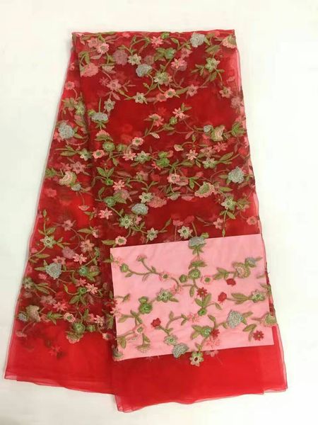 

5 y/pc red french net lace fabric and nice flower design embroidery african mesh lace for dress rn3-1, Black;white