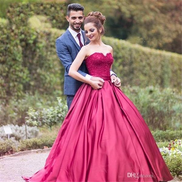 

plus size prom dresses 2019 robe femme ceremonie sweetheart burgundy satin ball gown prom dresses elegant evening dresses for fat women, Black