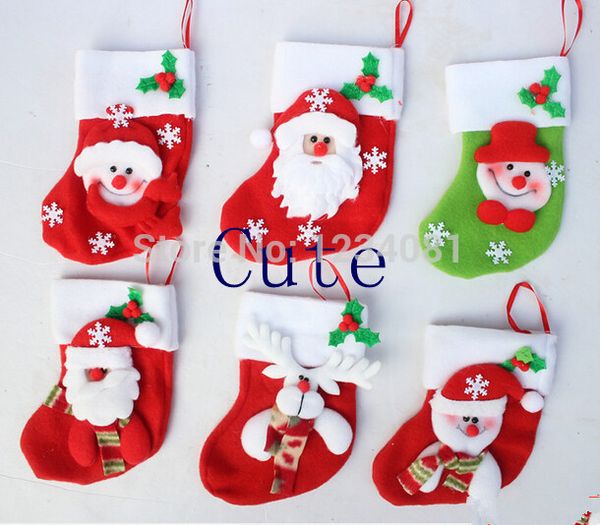 

wholesale- 5pcs christams stocking glove new year candy bag stocking christmas decoration gifts santa claus socks gloves christmas ornament