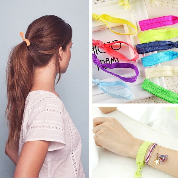 

new fashion cute knot elastic hair rubber bands ponytail hair rings bracelets fabric knotted headwear hair accessories b0988, Pink