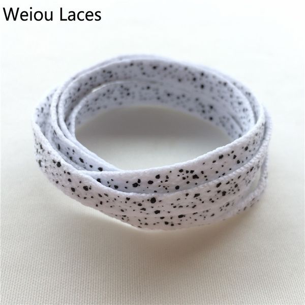 

wellace fashion unique mens shoelaces cute popular printed splatter shoelaces plain flat sport shoe lace shoestrings 120cm, White;pink