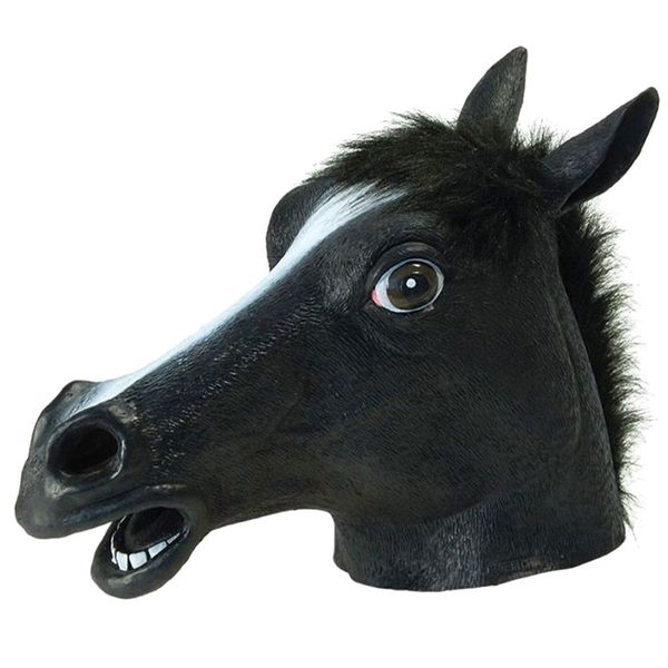 

full head masks horse head mask creepy fur mane latex realistic crazy rubber super creepy party halloween costume animal mask