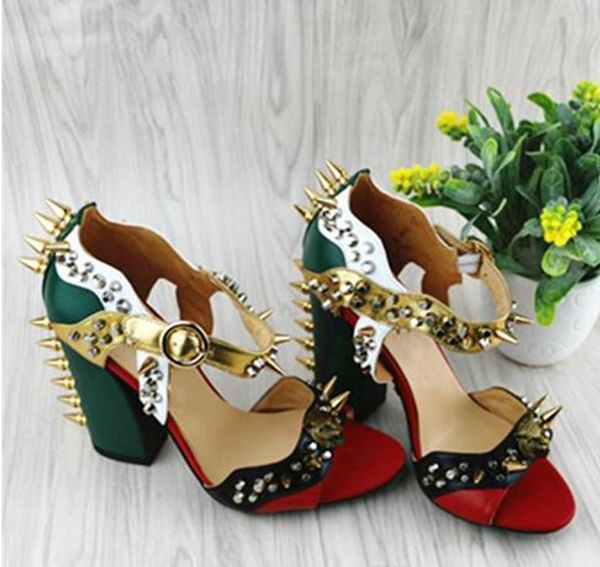 

size 34-40 14cm he women's shoes leather sandals spring autumn rhinestone diamond pointed shoes ladies fashion lankle wrap party shoes, Black