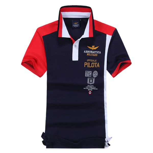 

New 2017 Brand POLO Summer Air Force One Embroidery Men'S Aeronautica Militare Men Shirts Diamond Fashion Shark Clothing