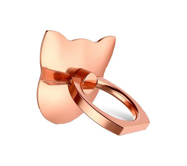 

2017 sell style pure metal plating the cat head mobile phone ring stent anti-slap and anti-theft phone bracket