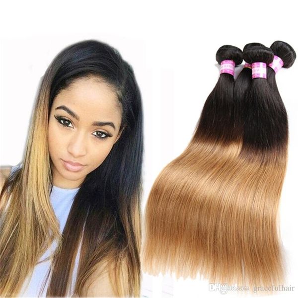 1b 27 Brazilian Ombre Human Hair Weaves Virgin Hair Extensions