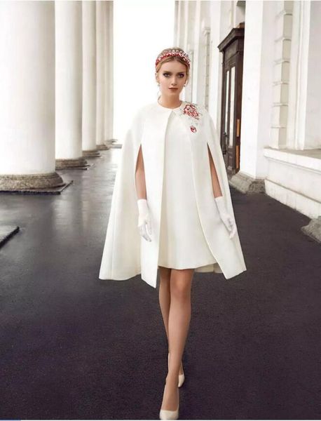 

Новый Дизайн Белый Короткие Вечерние Платья 2017 С Куртка/Обертывание Оболочка Атл