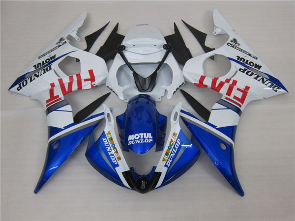 

3 gift new abs motorcycle fairing kits 100% fit for 2005 yamaha yzf r6 yzf-r6 2005 yzfr6 yzfr6 2005 blue white
