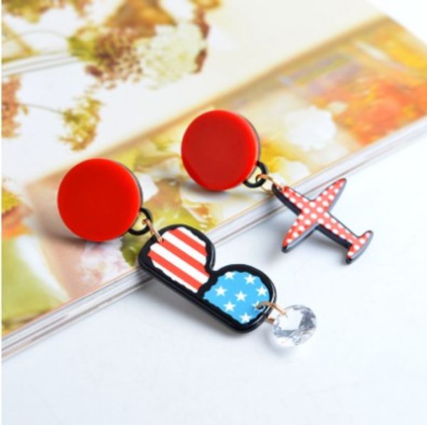 

fashion stud earrings cute dots airplane stripe & star glasses earrings for girls /ladies gifts for her, Silver