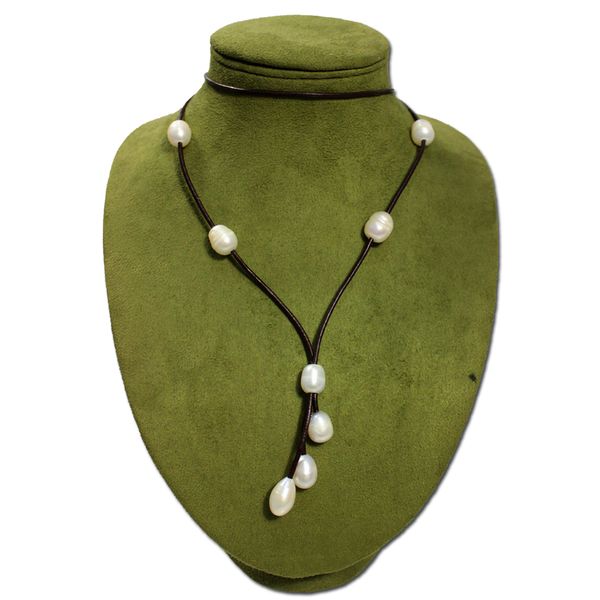 

natural freshwater pearl pendant necklace european and american jewelry retro fashion statement long sweater chain necklace women 's cl, Silver