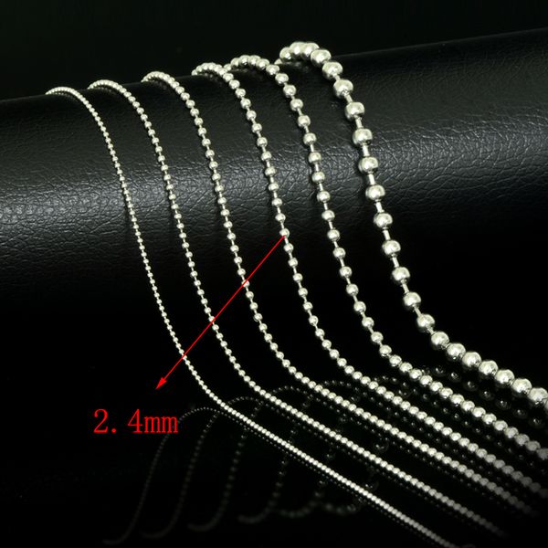 

bead chains ball chain necklace 2.4mm stainless steel beads silver plated chains necklaces jewelry 50/55/60/70cm