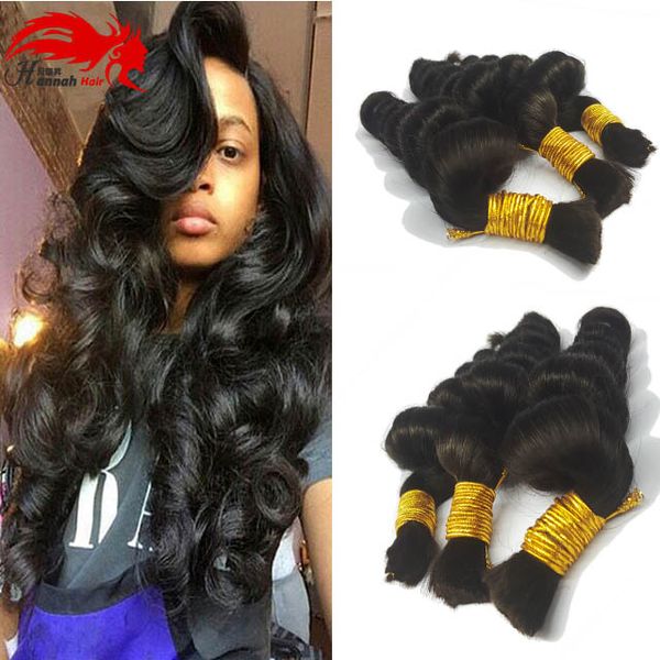 Produto Hannah Compre 3Bundles 150 Grama Cabelo Brasileiro A granel para trançar Humano sem trama Brasileiro micro mini cabelos a granel