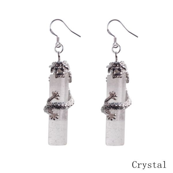 925 Sterling Silver Stone Stone Cristal Dangle Candelabro Coluna Chinesa Dragão Nacional Brincos Para Mulheres Brinco Brinco