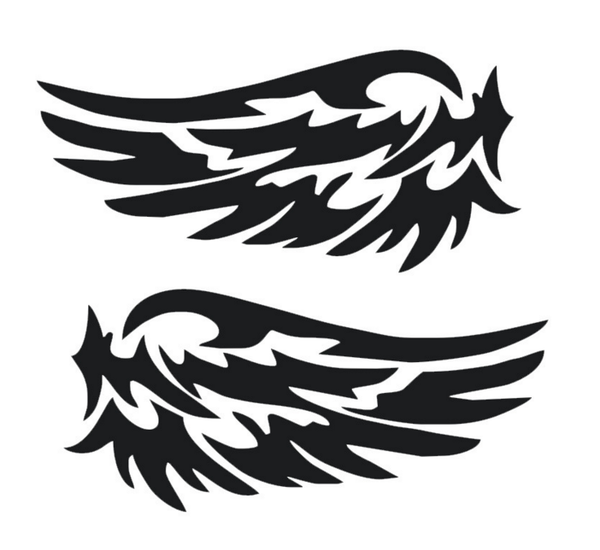 

small size car rearview mirror sticker mini stick white black wing pattern trunk funny fashion ems shipping