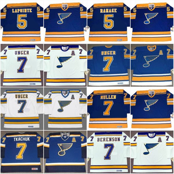 

St. Louis Blues Jerseys 5 GUY LAPOINTE 1981 5 ROB RAMAGE 7 GARRY UNGER JOE MULLEN 7 KEITH TKACHUK Hockey Jerseys