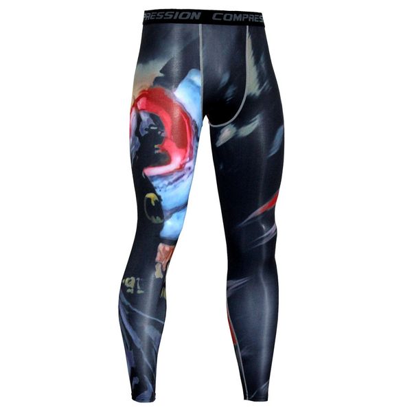 All'ingrosso- Pantaloni da compressione da uomo New Fashion Stampa 3D Quick Dry Leggings skinny Collant Fitness MMA Pantaloni Pantaloni Elasticità