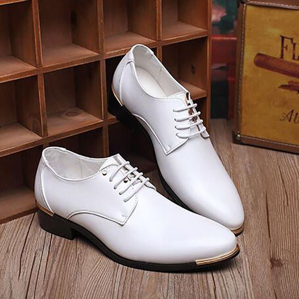 

big size new fashion men wedding dress shoes black shoes round toe flat business british lace-up men's shoes