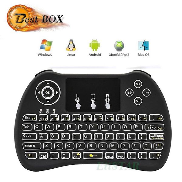 

2 4ghz wirele multi media h9 fly air mou e qwerty backlit mini keyboard touchpad android tv box remote control gamepad controller mxq