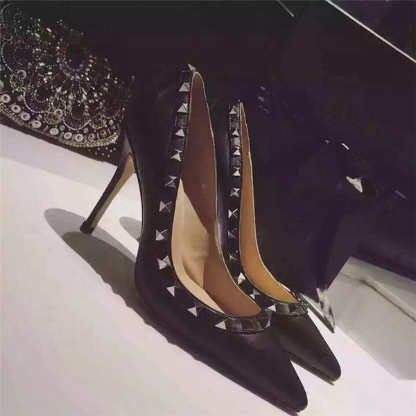 

b113 40/41/42/43 b115 tailor made genuine leather pointy 10cm heels pumps classic luxury must have spring black nude