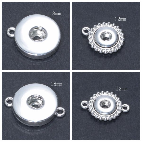 

mix 12mm and 18mm choker buttons snaps jewelry alloy button fit 12mm 18mm snap necklace pendant snap press button pendant, Bronze;silver