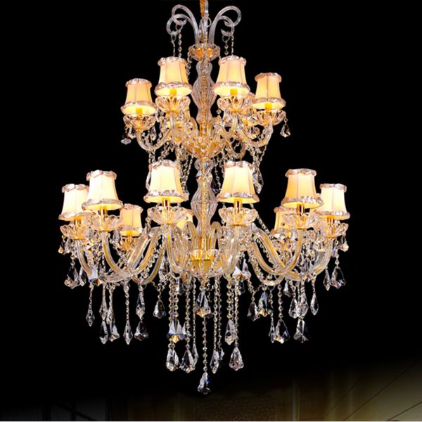 

modern crystal fabric shade chandelier luxury crystal and hanging chandeliers for l saloon led contemporary living room gold ceiling pendant