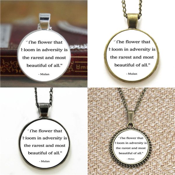Acheter Mulan La Fleur Qui Fleurit Dans Ladversité Citation Pendentif Collier Porte Clés Signet Bouton De Manchette Boucle Doreille Bracelet De