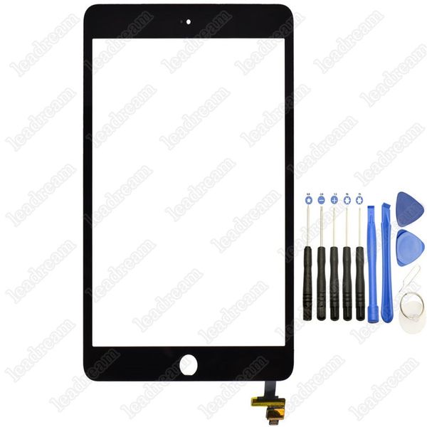 

30pcs original touch screen glass panel with digitizer with ic connector for ipad mini 3 black and white with tools