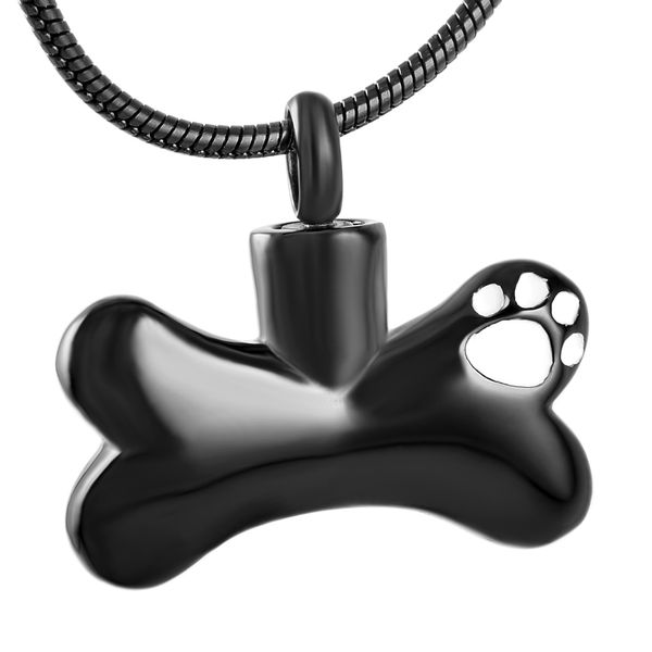 

pet dog paw bones cremation jewelry urn keepsake ashes necklace for womens gifts sale, Silver