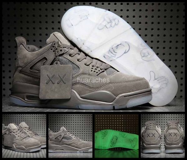 

2018 Новый KAWS x 4 мужчины баскетбольная обувь дешевые прохладный Серый человек 4s кро