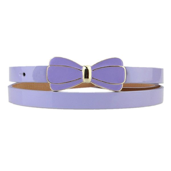 

wholesale- charm waist belt spray paint girl thin belt bow style pin buckle waistband-6 colors, Black;brown