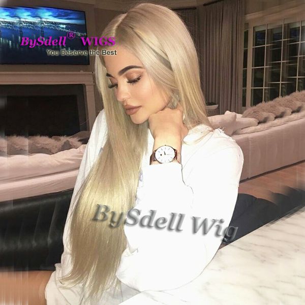 New Arrival Celebrity Kylie Jenner Ash Blonde Color Straight