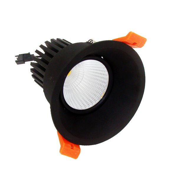 

led downlight 12w cob ultrabright led spot light for living room white black recessed ceiling lamp round light anti-glare ac85-265v