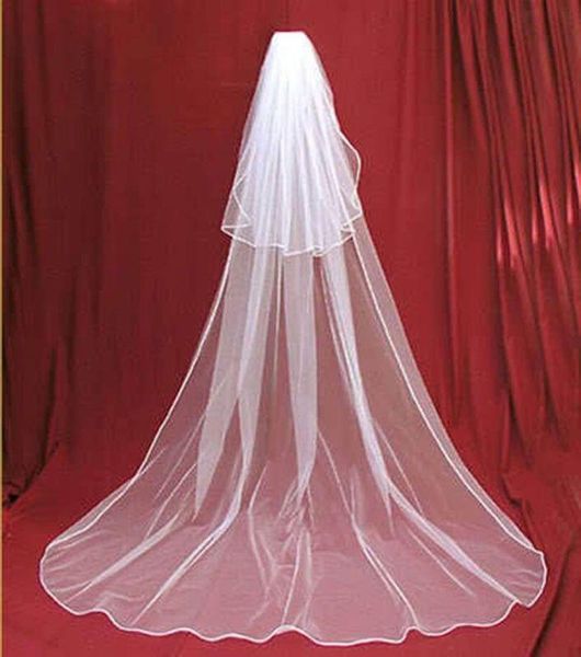 

cathedral length two layer wedding veil white ivory champagne bridal veil pencil edge with comb, Black