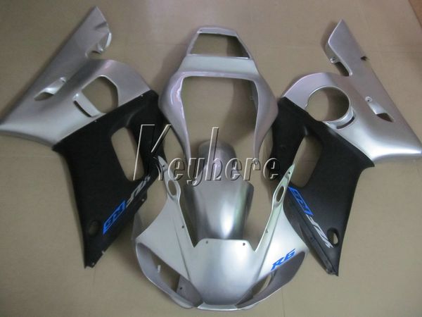 

fairing kit for yamaha yzr r6 98 99 00 01 02 silver black fairings set yzfr6 1998-2002 ht15
