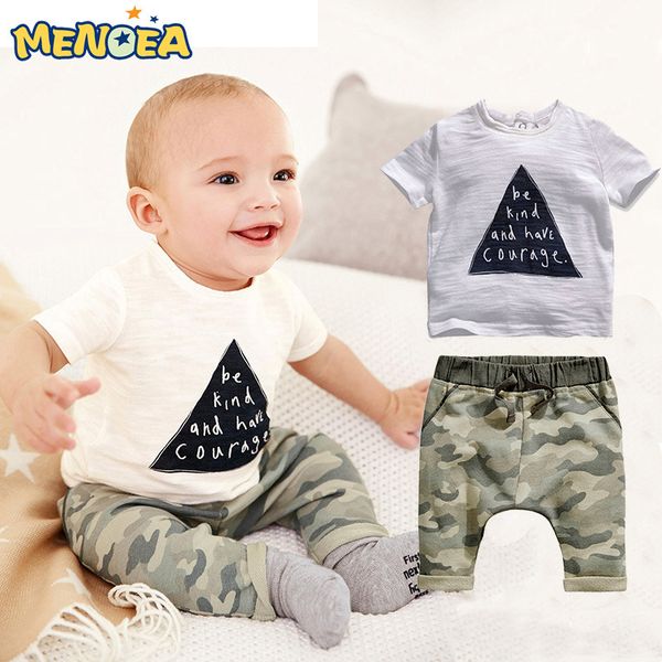

wholesale- 2017 summer active style baby boys clothing sets kids clothes boys clothes sleeveless sup letter t-shirt+plaid pants 2pcs suit, White