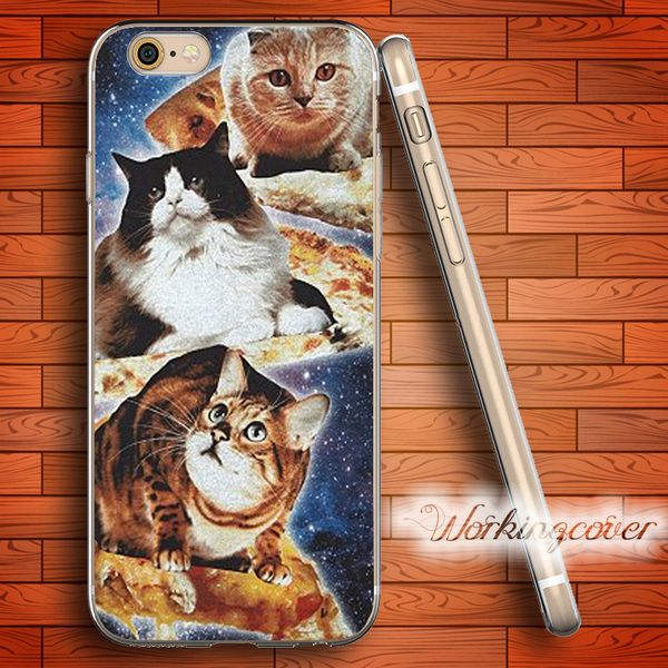 

capa luxury pizza cat soft clear tpu case for iphone 6 6s 7 plus 5s se 5 5c 4s 4 case silicone cover