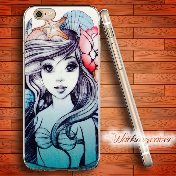 

capa mermaid soft clear tpu case for iphone 6 6s 7 plus 5s se 5 5c 4s 4 case silicone cover